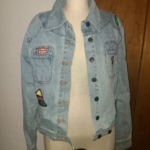 Clio Light Blue Jean Jacket with Patches